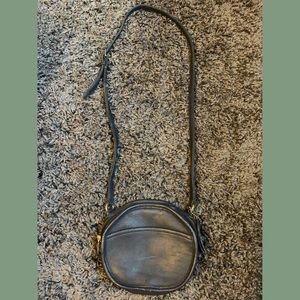 Coach Navy Leather Round Circle Crossbody Bag